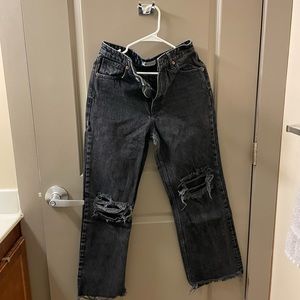 Zara Wide Leg High Waisted Black Jeans